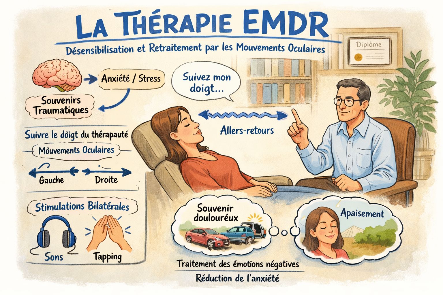 EMDR : une thérapie puissante pour retraiter les traumatismes et restaurer l’équilibre émotionnel